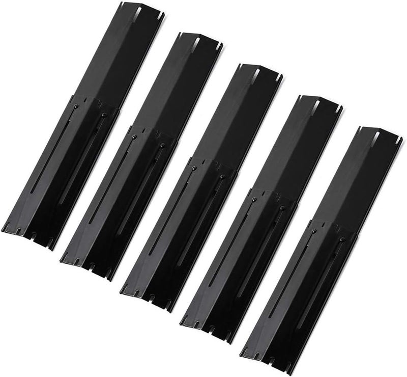 DELSbbq Universal Adjustable Grill Heat Plate Shield, Porcelain Steel Flavorizer Bar Replacement for Gas Grill, Heat Tent, Burner Cover, Flame Tamer for Gas Grill, Extends from 11.75" up to 21" L, 5 Pack - Image 1